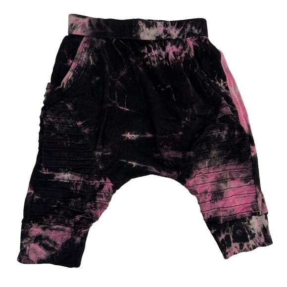 Posh Kiddos Pink & Black Tie Dye Biker Shorts Size 6 - Picture 1 of 3